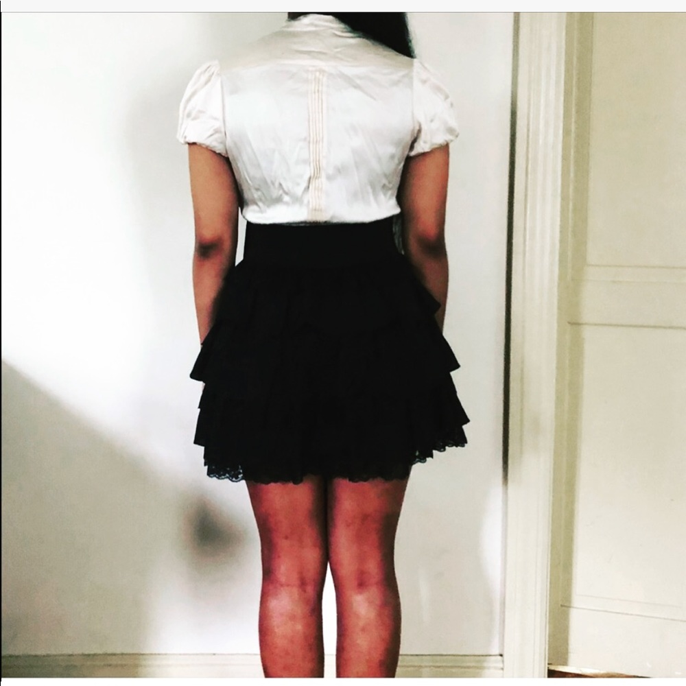 Embroidered and Lace Ruffled Dress - Picture 2 of 7